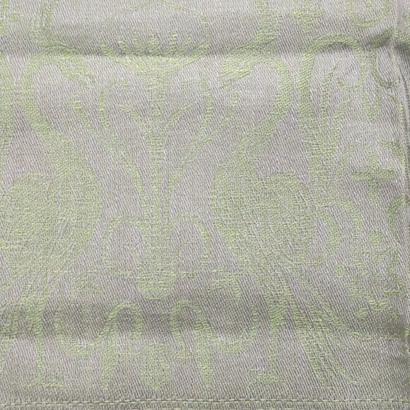 Italian Made Linen Green Tan Damask Table Runner Birds Floral NWT - Picture 4 of 10